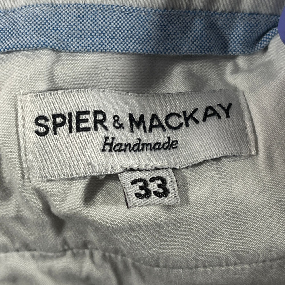 Spier & Mackay Chinos Mens 33 Navy Blue Handmade Tailored Cotton Trousers - Picture 8 of 12